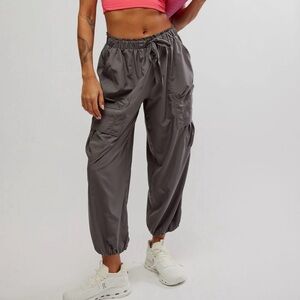 Free People Movement Down To Earth Pant Comfortable Relaxed Fit Drawstring Grey